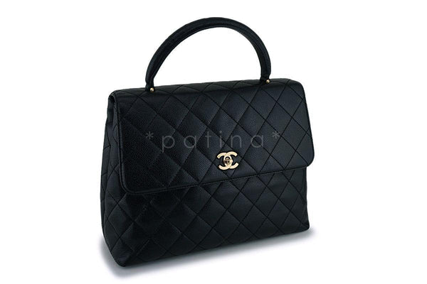 Chanel Black Caviar Kelly Flap Tote Bag 24k GHW - Boutique Patina