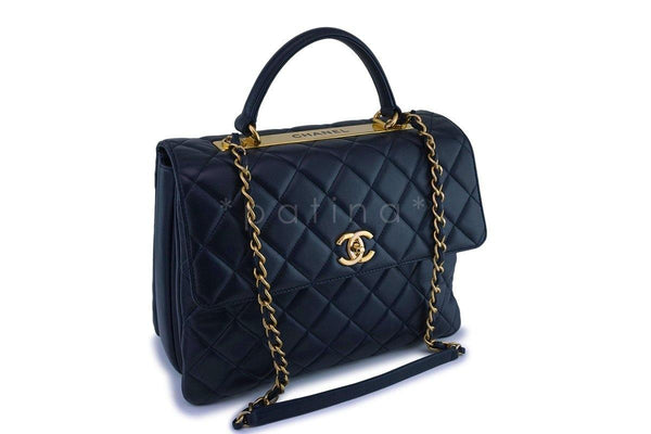 Chanel Navy Blue Large Trendy CC Classic Flap-Tote Bag - Boutique Patina
