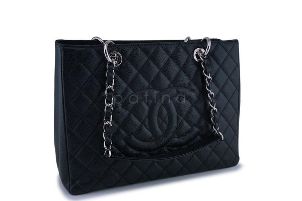 Chanel Black Caviar Grand Shopper Tote GST Bag SHW - Boutique Patina