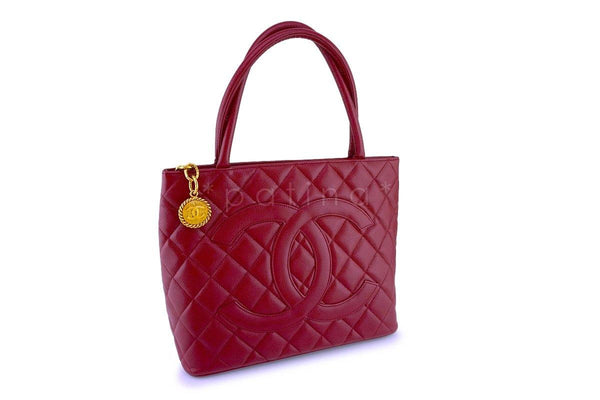 Chanel Red Caviar Timeless Medallion Shopper Tote Bag GHW - Boutique Patina