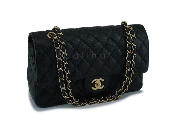 Chanel Black Caviar Classic Medium Double Flap Bag GHW - Boutique Patina