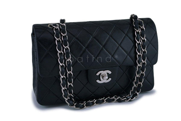 Chanel Black Lambskin Small Classic Double Flap Bag SHW - Boutique Patina