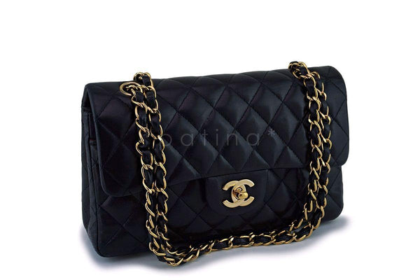 Chanel Black Small Lambskin Classic Double Flap Bag 24k GHW - Boutique Patina