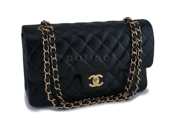 Chanel Black Medium Lambskin Classic Double Flap Bag 24K GHW - Boutique Patina