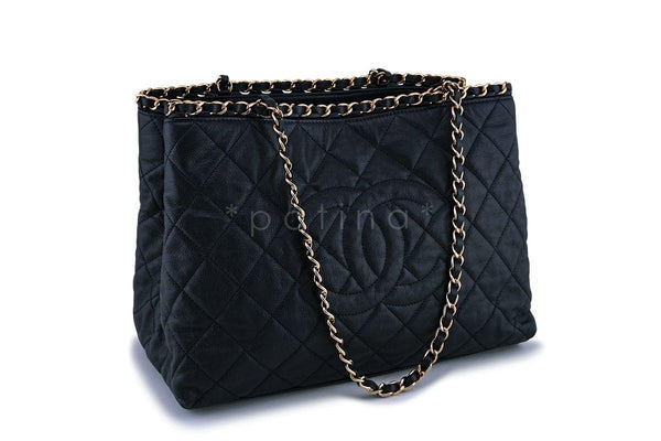 Chanel Black Textured Calf Chain Me Shopper Tote Bag GHW - Boutique Patina