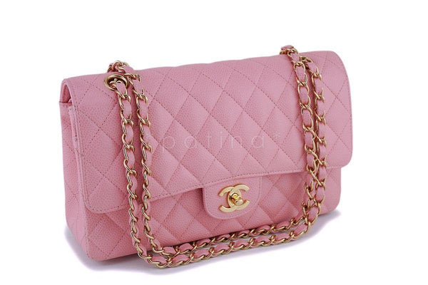 Chanel Pink Caviar Medium Classic Double Flap Bag 24k GHW - Boutique Patina