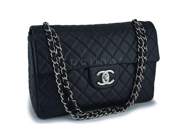 Chanel Black Soft Caviar Maxi Jumbo XL Classic Flap Bag SHW - Boutique Patina