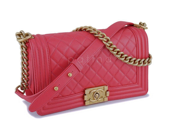 Chanel Pink Caviar Medium Classic Boy Flap Bag GHW - Boutique Patina