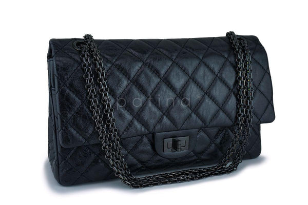 Chanel Metallic So Black 2.55 Reissue Classic Medium Double Flap Bag - Boutique Patina