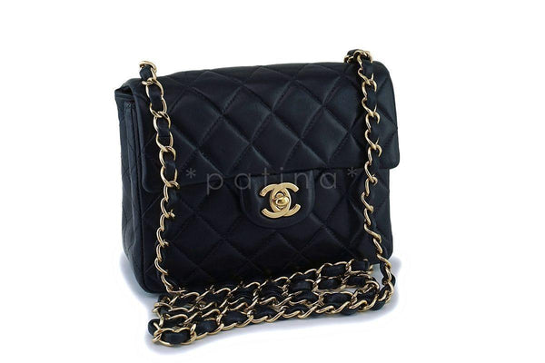 Chanel Black Classic Square Mini Flap Bag 24k GHW - Boutique Patina