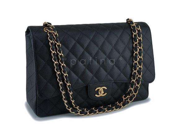Chanel Black Caviar Maxi "Jumbo XL" Classic Flap Bag GHW - Boutique Patina