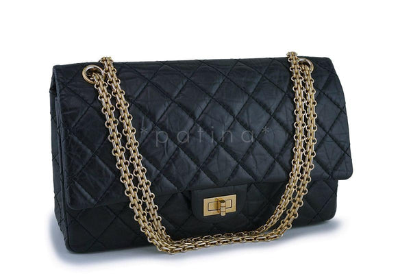 Chanel Black 2.55 Reissue Medium 226 Classic Double Flap Bag GHW - Boutique Patina