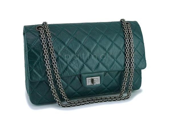Chanel Emerald Green 226 Medium 2.55 Reissue Classic Flap Bag RHW - Boutique Patina