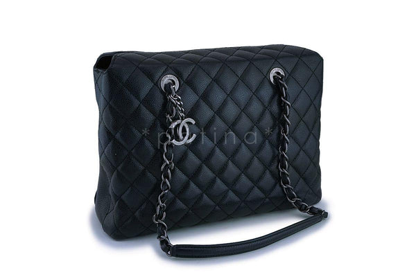 Chanel Black Ruched Luxury Hobo Tote Bag CC Charm – Boutique Patina