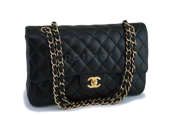 Chanel Black Lambskin Medium Classic Double Flap Bag GHW - Boutique Patina