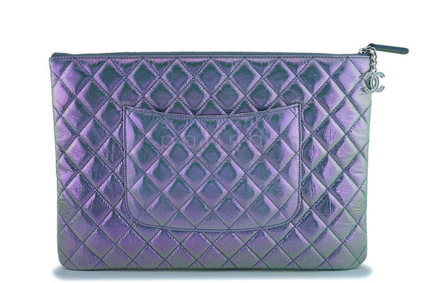 NIB 19S Chanel Iridescent Black Purple Medium Gabrielle Hobo Bag