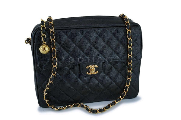 Chanel Caviar Camera Bag, Black Quilted Classic CC Clasp Pocket Case – Boutique  Patina