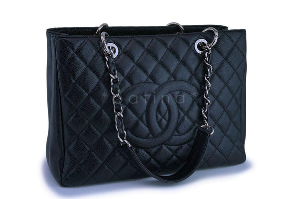 Chanel Black Caviar Classic Grand Shopper Tote GST Shopping Bag SHW - Boutique Patina