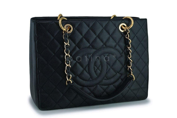 Chanel Black Caviar Classic Grand Shopper GST Tote Bag GHW - Boutique Patina