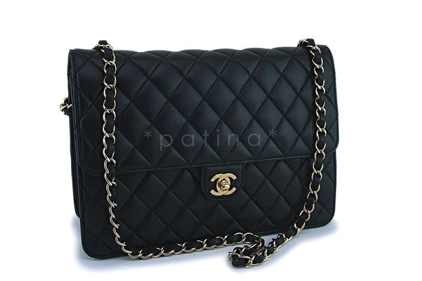 Chanel Vintage Black Lambskin Timeless Classic Clutch on Chain Flap Bag 24k GHW - Boutique Patina