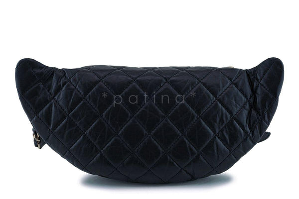 NIB 19K Chanel Black Aged Calfskin Pocket Fanny Pack Waist Bag Coin Purse - Boutique Patina