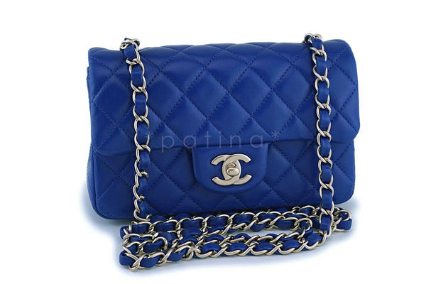 Chanel Royal Blue Roi Lambskin Rectangular Mini Classic Flap Bag GHW - Boutique Patina