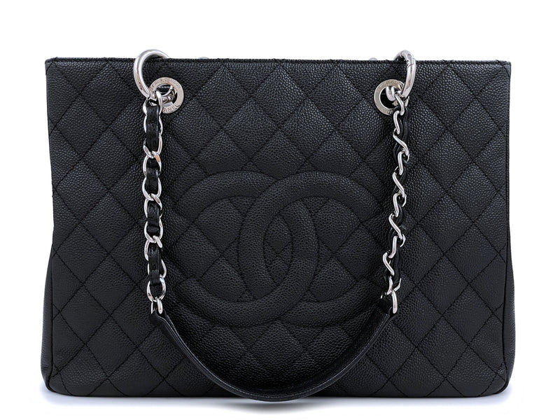 chanel tote black and white
