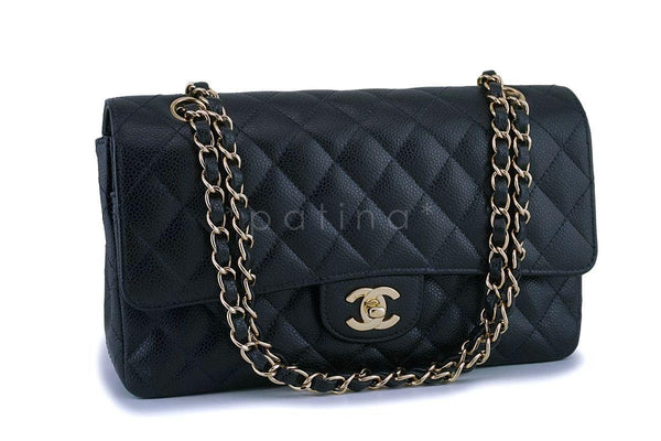 Chanel Black Caviar Medium Classic Double Flap Bag 24K GHW - Boutique Patina