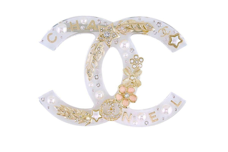 Rare NIB 19K Chanel X/XL Clear Resin Pearl Giant CC Crystal Brooch GHW –  Boutique Patina