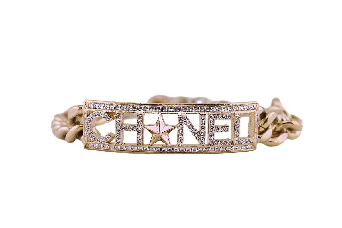 Chanel 17C CUBA LIMITED Crystal ID Bracelet Gold – Boutique Patina