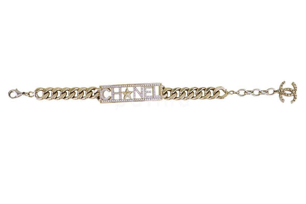 Chanel 17C CUBA LIMITED Crystal ID Bracelet Gold - Boutique Patina