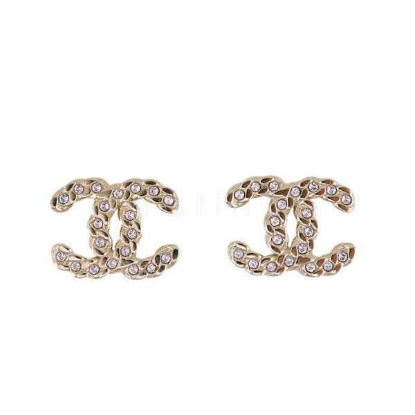 NIB 19P Chanel Crystal CC Classic Chain Stud Earrings GHW AB0595 – Boutique  Patina