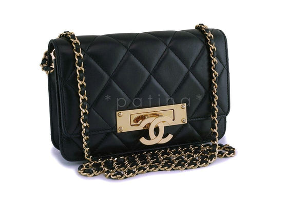 Chanel Black Lambskin Golden Class Wallet on Chain WOC Bag - Boutique Patina