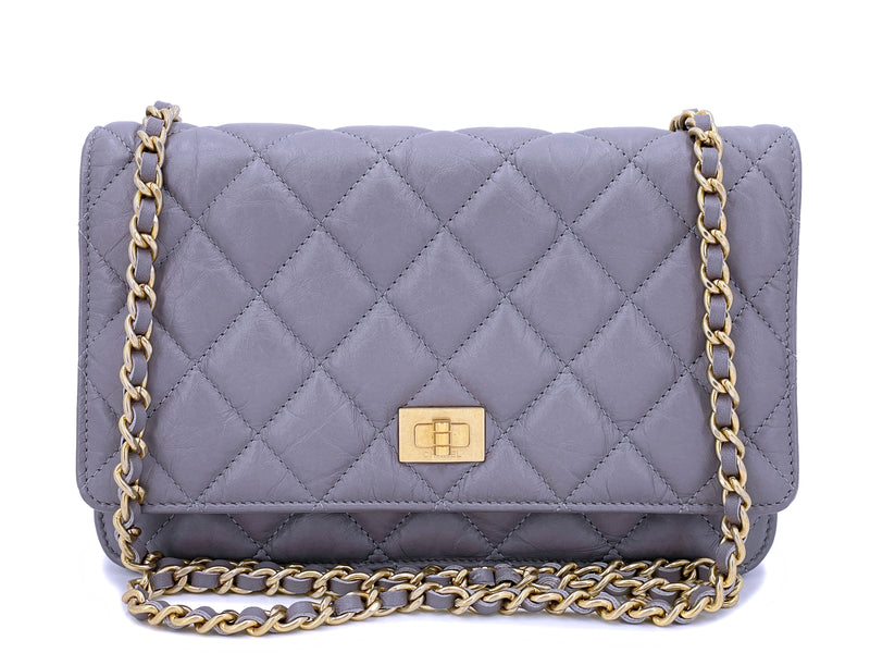 Chanel 2011 Lavender Gray Reissue Wallet on Chain Flap Bag  WOC GHW