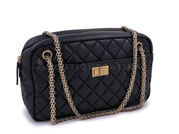 Chanel Black Aged Calfskin Reissue Camera Bag GHW Medium - Boutique Patina