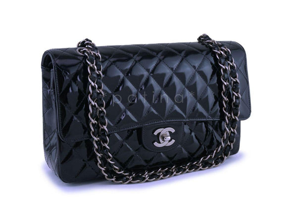Chanel Black Patent Medium Classic Double Flap Bag SHW - Boutique Patina
