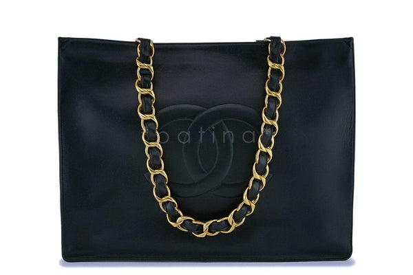 Chanel Vintage Chunky Chain Timeless Tote Bag 24k GHW - Boutique Patina