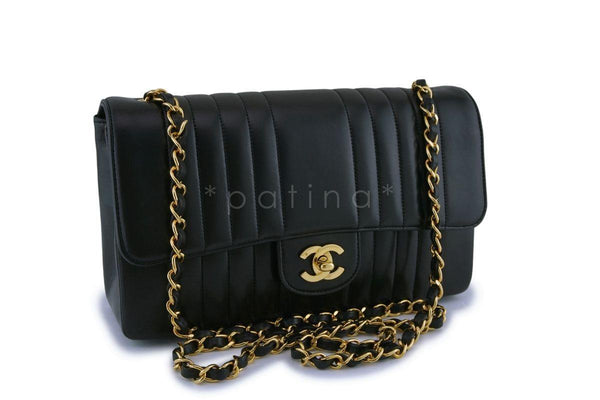 Chanel Vintage Black Lambskin Medium Mademoiselle Classic Flap Bag 24k GHW - Boutique Patina