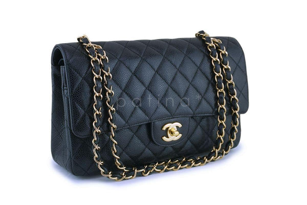 Chanel Black Caviar Medium Classic Double Flap Bag 24k GHW - Boutique Patina