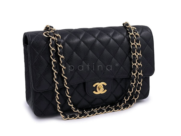 Chanel Vintage Black Caviar Medium Classic Double Flap Bag 24k GHW - Boutique Patina