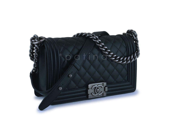 Chanel Black Caviar Medium Boy Bag Flap RHW - Boutique Patina