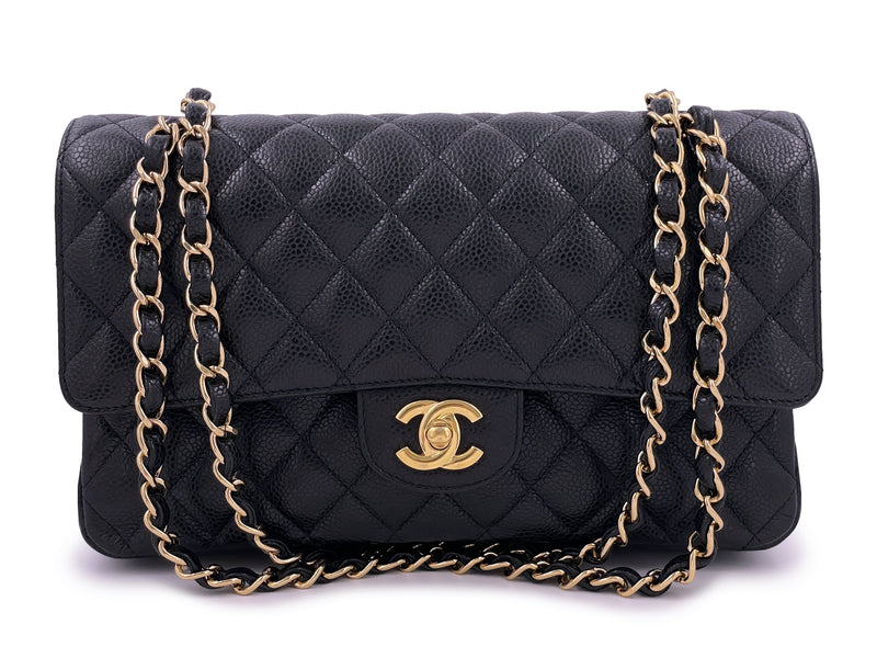 Chanel Black Quilted Caviar Classic Double Flap Small