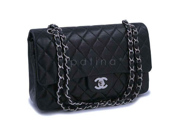 Chanel Black Lambskin Medium Classic Double Flap Bag SHW - Boutique Patina