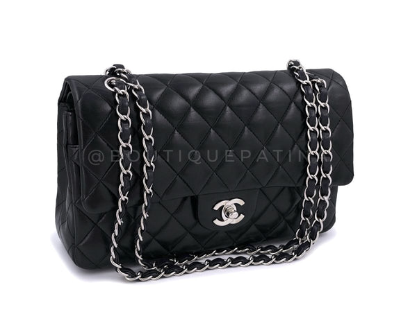 Chanel Black Medium Classic Double Flap Bag SHW Lambskin - Boutique Patina