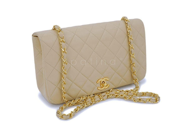 Chanel Vintage Beige Classic Timeless Flap Bag 24k GHW - Boutique Patina