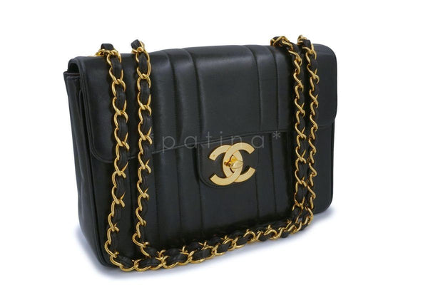 Chanel Vintage Black Mademoiselle Jumbo Classic Flap Bag 24k GHW - Boutique Patina