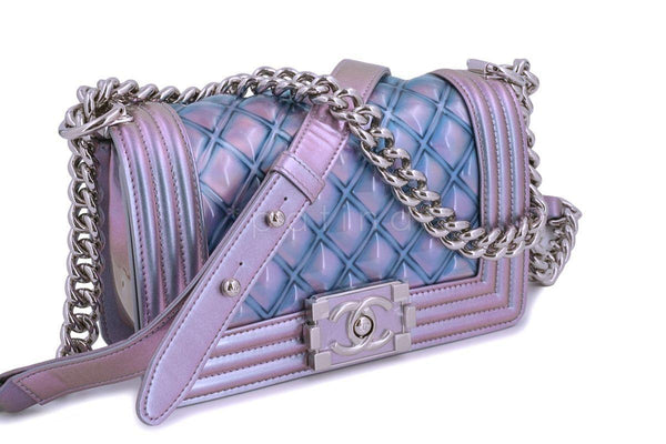 18S Chanel Iridescent Purple Mermaid Small Water Boy Flap Bag - Boutique Patina