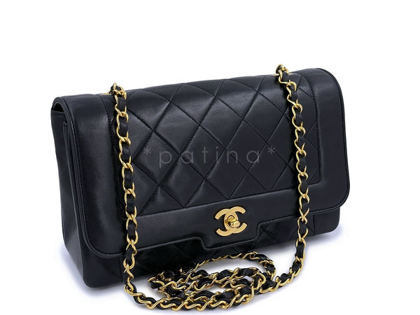 Chanel Vintage Medium Diana Flap Bag 24k GHW Lambskin - Boutique Patina
