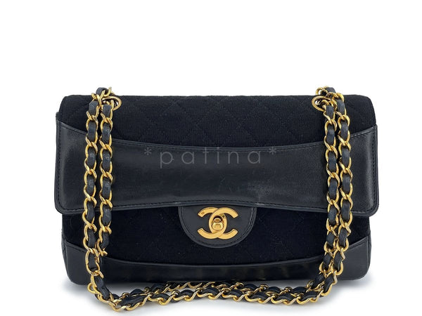 Chanel Vintage Classic Flap Bag Leather/Canvas w Wallet 24k GHW - Boutique Patina