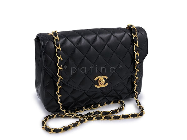 Chanel Vintage Black Lambskin Curved Flap Bag 24k GHW - Boutique Patina